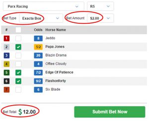 Exacta Box