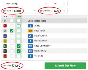 Exacta Straight