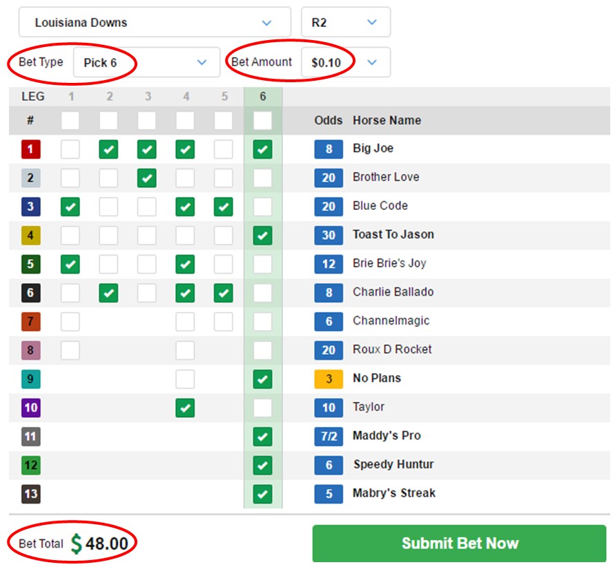 Exacta Payout